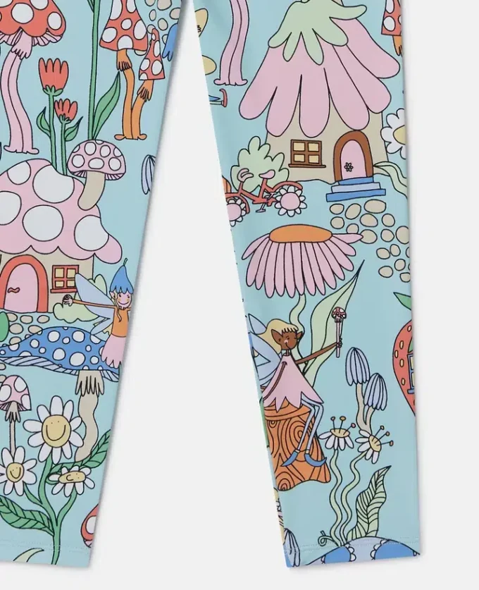 Elastiska leggings med skogsmönster