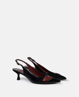 Elsa Lip Appliqué Kitten Heels