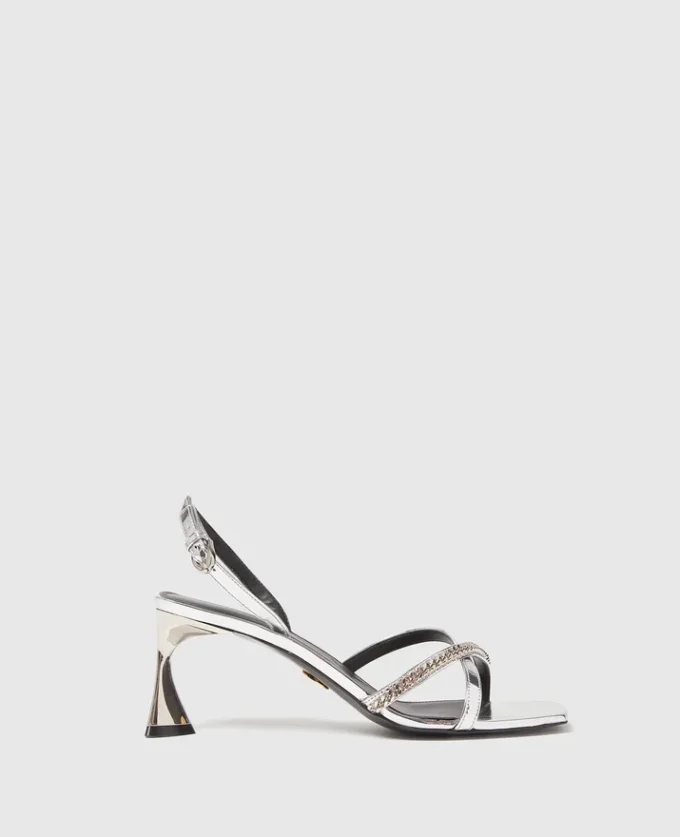 Elsa metalliska sandaler med klack Elsa metalliska sandaler med klack