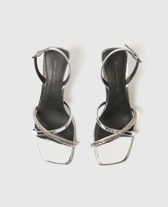 Elsa metalliska sandaler med klack Elsa metalliska sandaler med klack