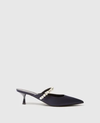 Elsa Pearl-Embellished Kitten Heels