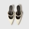 Elsa Pearl-Embellished Kitten Heels