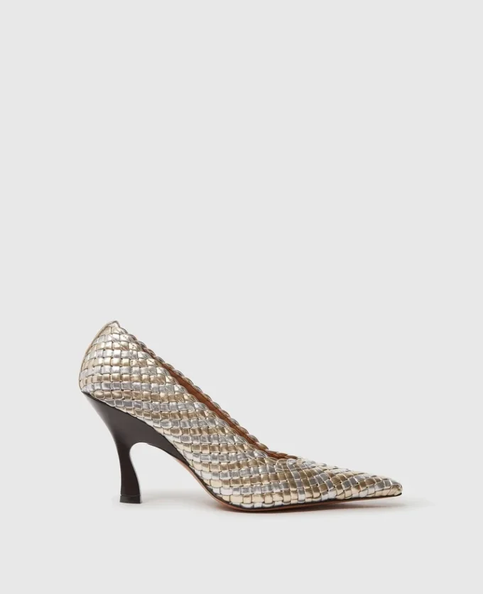 Elsa  Vävda pumps med metallisk klack