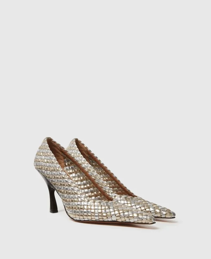 Elsa  Vävda pumps med metallisk klack