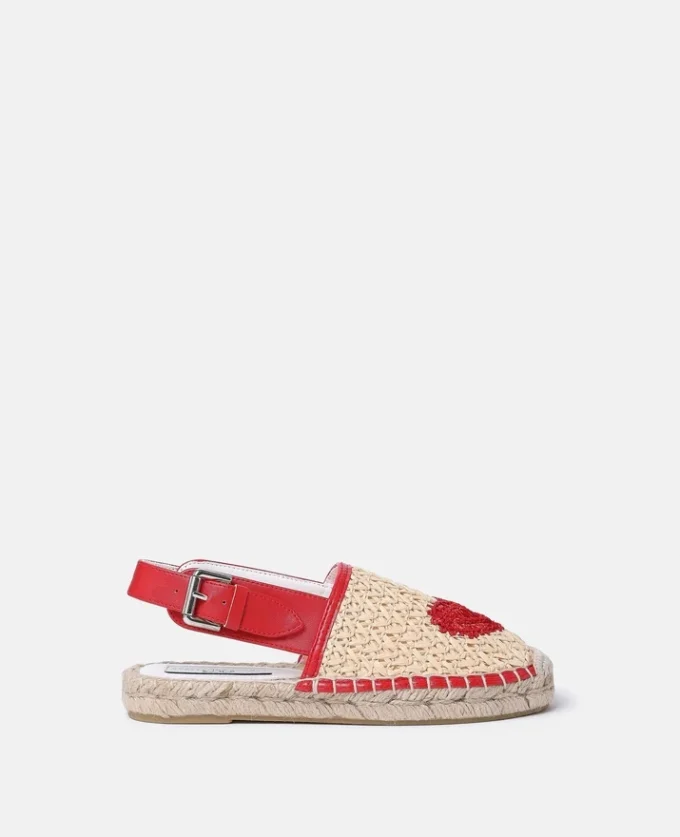 Espadriller med hjärtmönster i raffia Espadriller med hjärtmönster i raffia