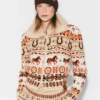Fair Isle-kofta i ull med plyschkrage Fair Isle-kofta i ull med plyschkrage