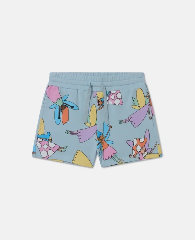 Fairies Print Drawstring Shorts Fairies Print Drawstring Shorts