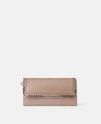 Falabella Flap Continental plånbok i pärlemorskimrande färg