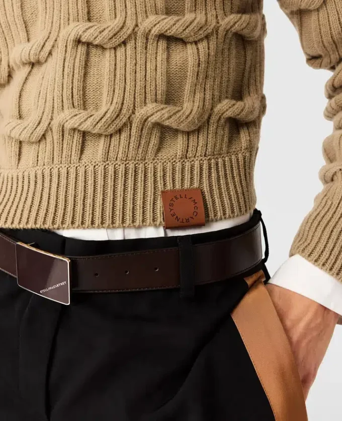 Falabella kabelstickad tröja med rund hals