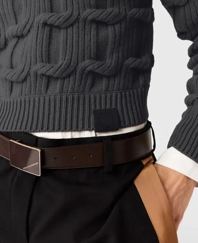 Falabella kabelstickad tröja med rund hals