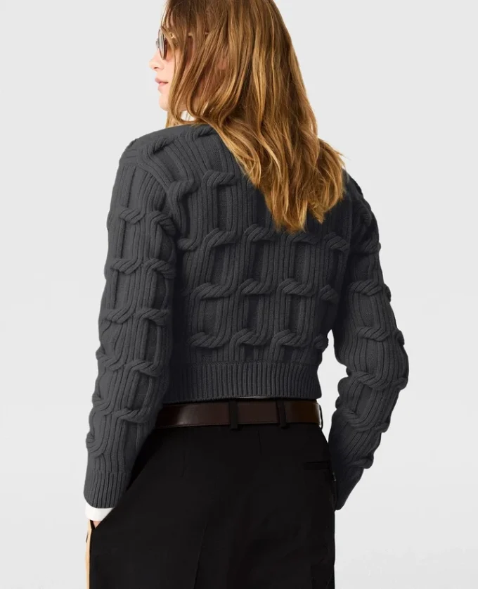 Falabella kabelstickad tröja med rund hals