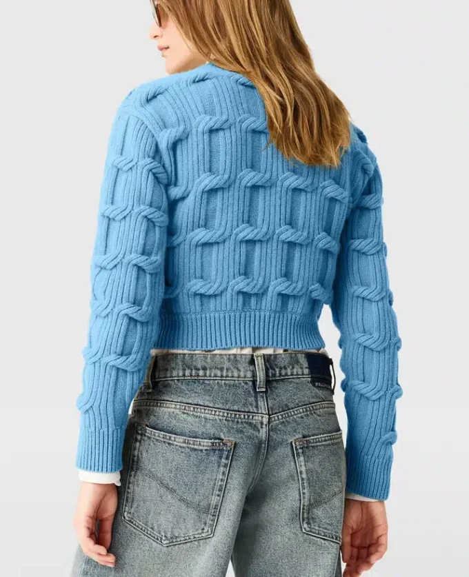 Falabella kabelstickad tröja med rund hals