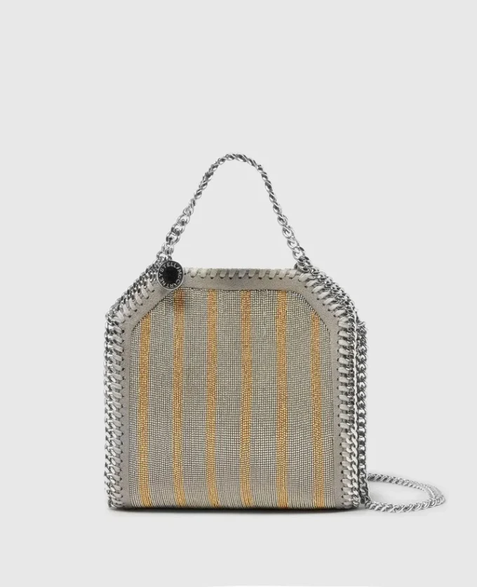 Falabella Metallic Chain-Embroidered Tiny Tote Bag i begränsad upplaga Falabella Metallic Chain-Embroidered Tiny Tote Bag i begränsad upplaga