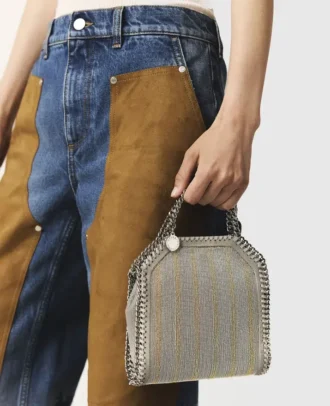 Falabella Metallic Chain-Embroidered Tiny Tote Bag i begränsad upplaga