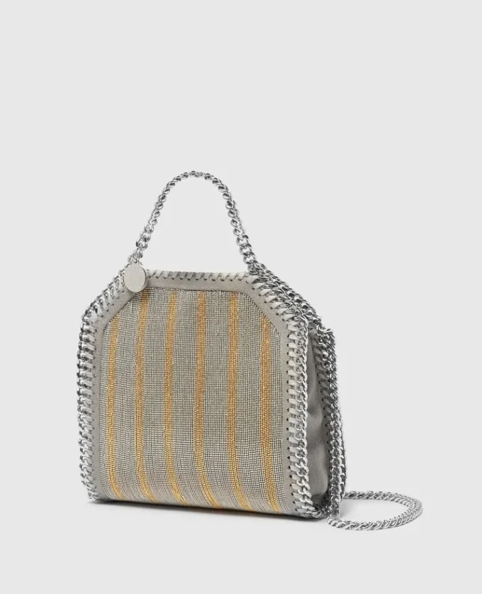 Falabella Metallic Chain-Embroidered Tiny Tote Bag i begränsad upplaga Falabella Metallic Chain-Embroidered Tiny Tote Bag i begränsad upplaga