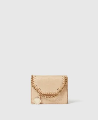 Falabella metallisk trefaldig plånbok
