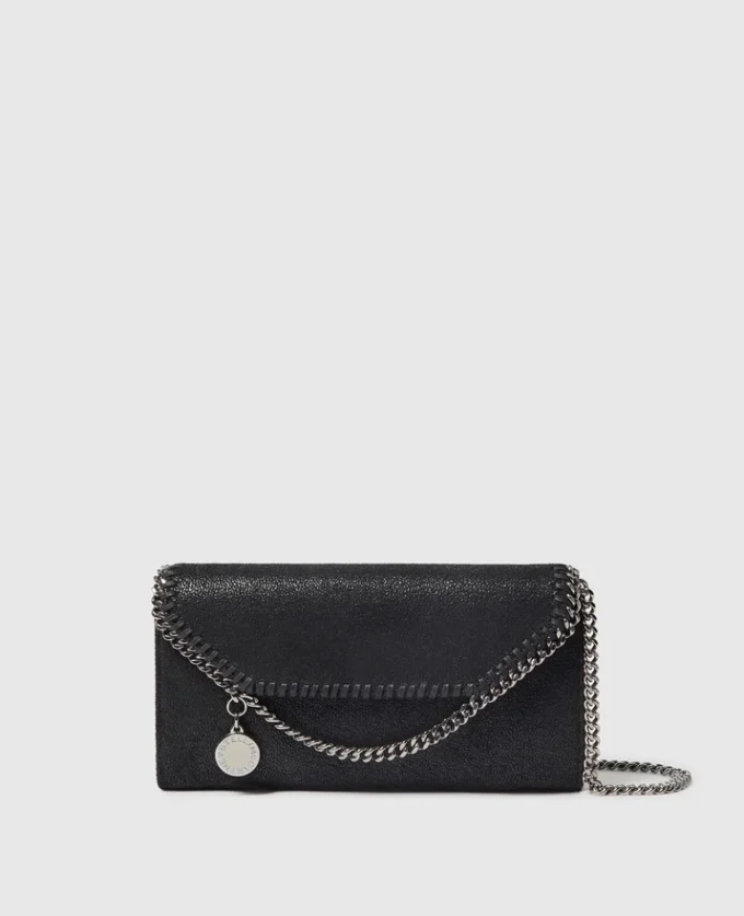 Falabella plånbok med kedja och axelrem