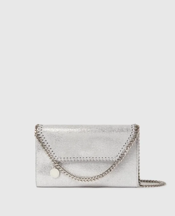 Falabella plånbok med kedja och axelrem