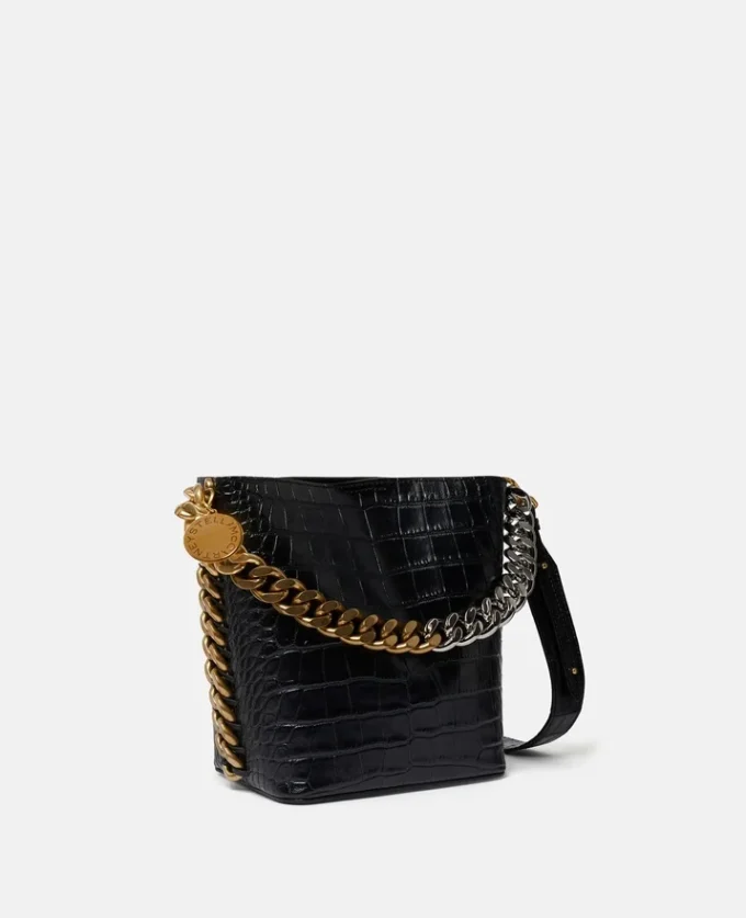 Frayme Croc-Effect Embossed Bucket Bag Frayme Croc-Effect Embossed Bucket Bag
