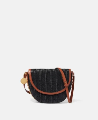 Frayme vävd raffia medium axelväska med lock