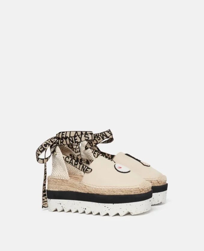 Gaia Little Black Bunny Embroidery Canvas Espadrilles
