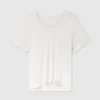 Halvtransparent stickad T-shirt med rund hals Halvtransparent stickad T-shirt med rund hals