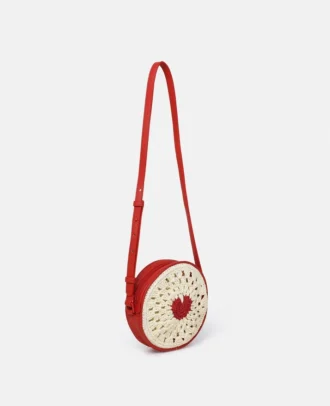 Heart Raffia Crossbody Bag