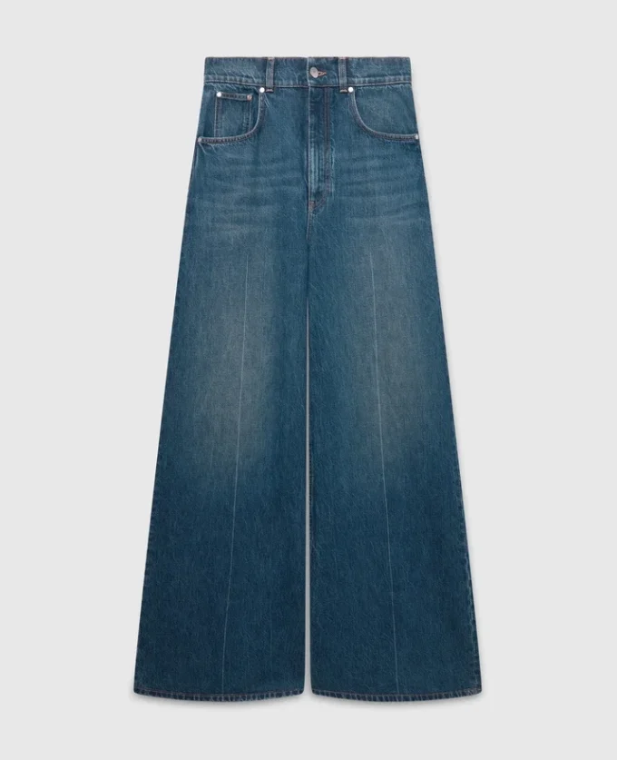Högmidjade jeans med raka ben