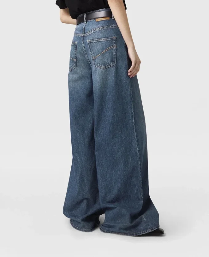 Högmidjade jeans med raka ben