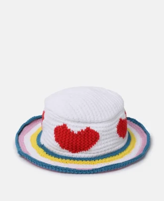 Hjärtformad virkad bucket hat
