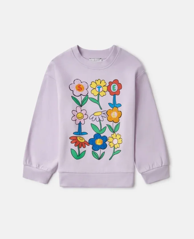 Huvtröja med blommönster