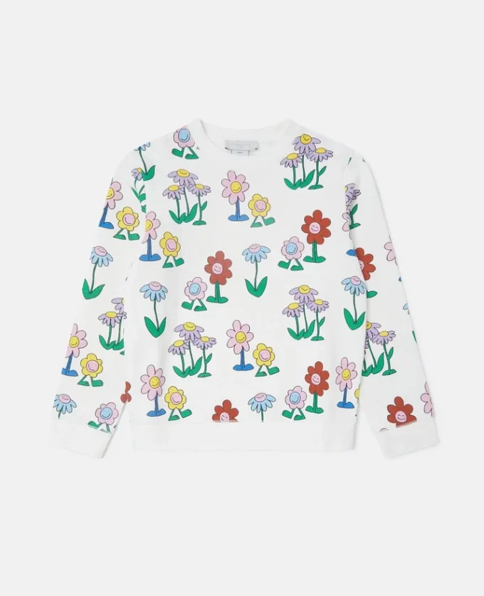 Huvtröja med blommönster