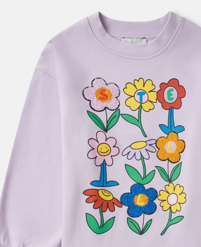Huvtröja med blommönster