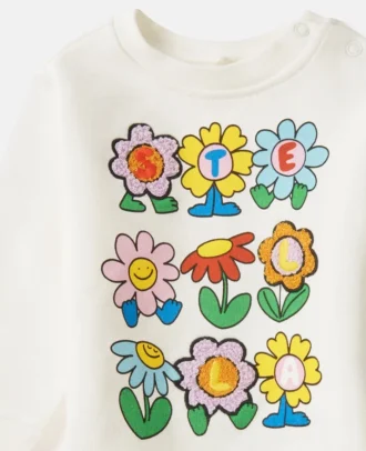Huvtröja med blommönster