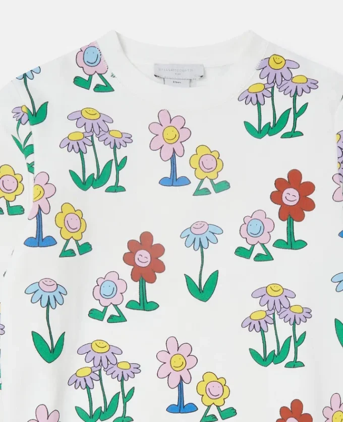 Huvtröja med blommönster