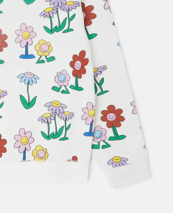 Huvtröja med blommönster