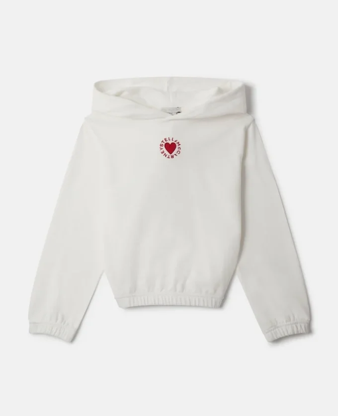 Huvtröja med broderat hjärta