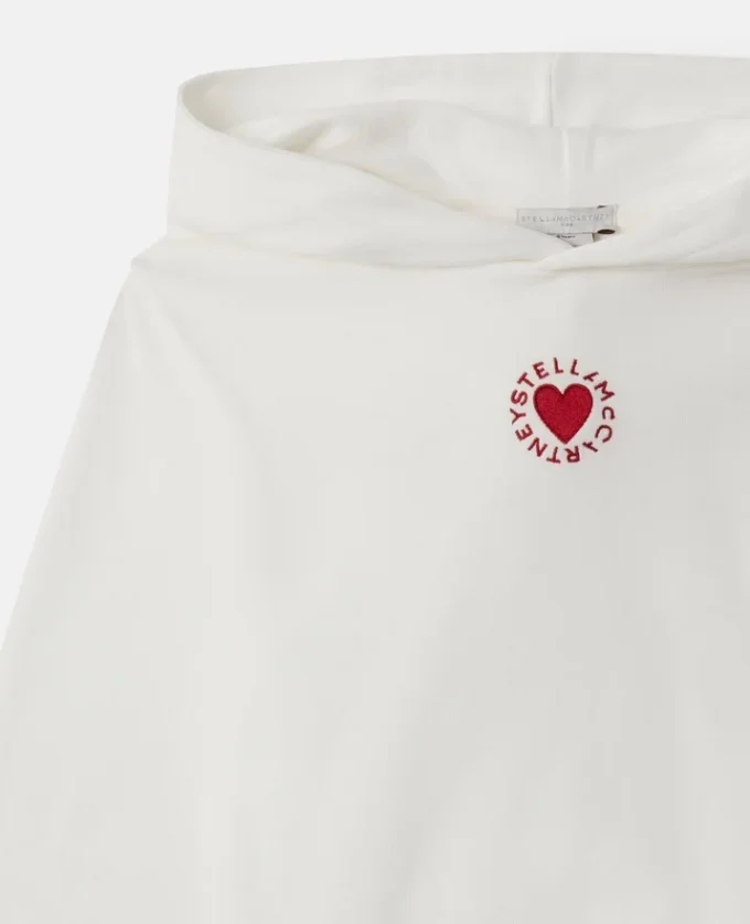 Huvtröja med broderat hjärta