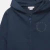 Huvtröja med dragkedja och logotyp