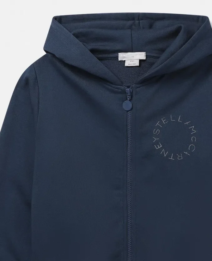 Huvtröja med dragkedja och logotyp