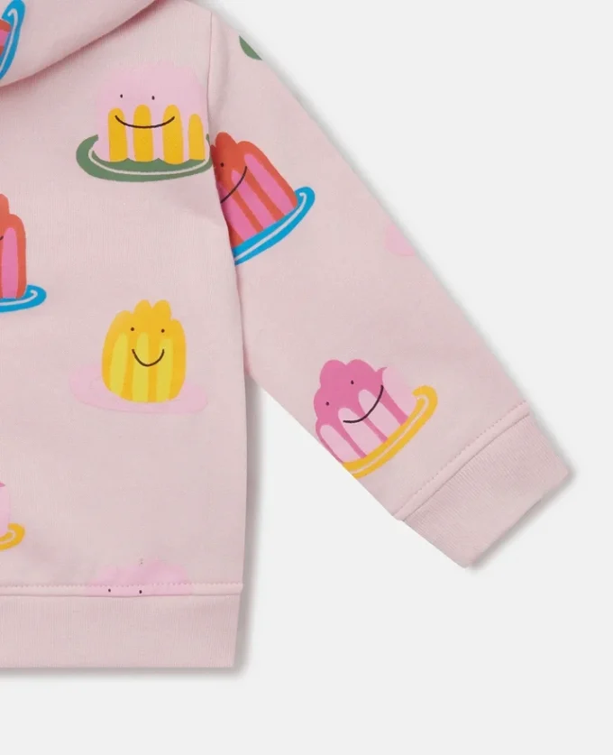 Huvtröja med hel dragkedja och geléprint Huvtröja med hel dragkedja och geléprint