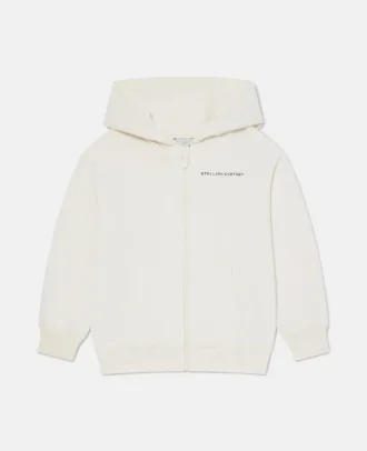 Huvtröja med hel dragkedja och logotyp