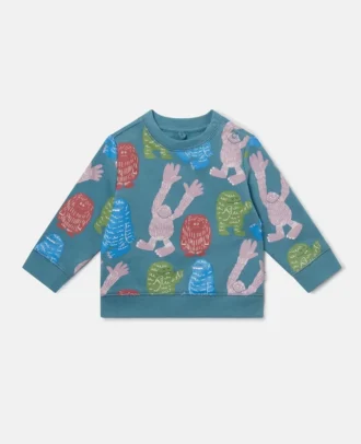 Huvtröja med monsterprint
