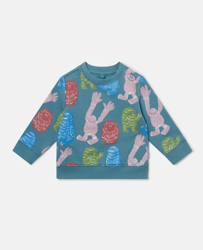 Huvtröja med monsterprint