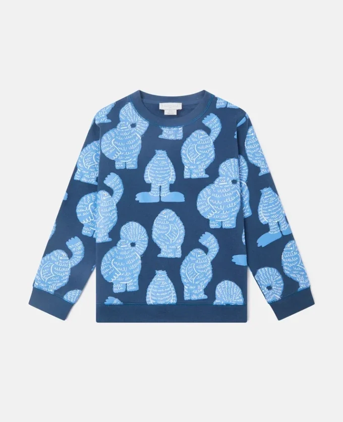Huvtröja med monsterprint