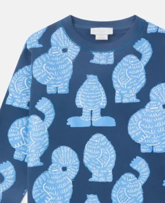 Huvtröja med monsterprint