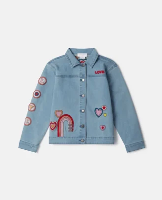 I Love You-broderad jeansjacka