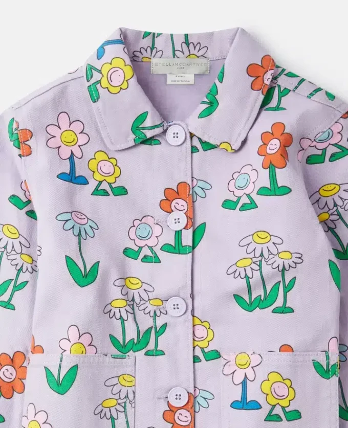 Jacka med blommönster och krage Jacka med blommönster och krage