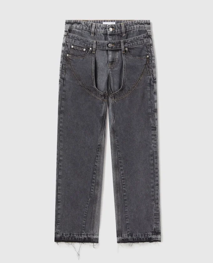 Jeans med dubbel midjeband Jeans med dubbel midjeband