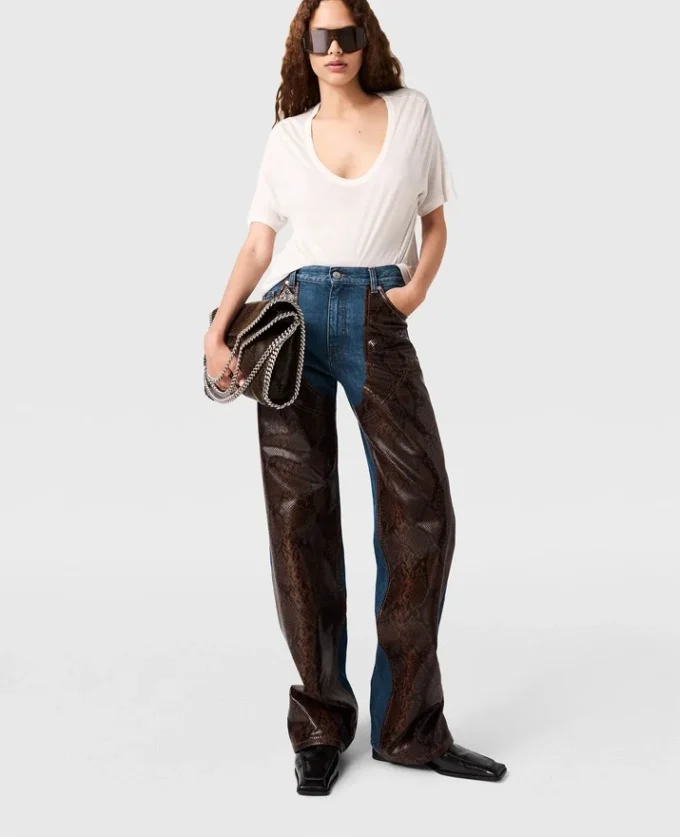 Jeans med ormpanel Jeans med ormpanel